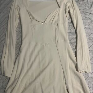 Oh Polly Cream Long Sleeve Dress
